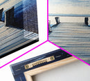 Dockside Tranquility Coastal Wall Art Framed Canvas Print Nautical Painting Blue and Green Wall Art Above Sofa Art Lake Tahoe Art