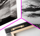 Explosive Ocean Wave, Framed Canvas Print, coastal décor, nautical painting, seascape painting, black and white photography,  panoramic art