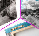 Abandoned Ghost Town Canvas Print Rustic Wall Art Western Landscape Painting Wabi Sabi Art Above Couch Art Extra Wide Horizontal Art