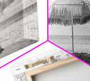 Beach Umbrella, Coastal Wall Art, Minimalist Art, Panoramic Art, Nautical Decor, Extra Wide Art, Coastal Landscape Art, Canvas Print