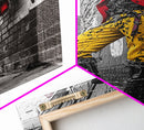Urban fashion, chicano art, graffiti wall art, framed canvas print, moody cityscape, street style, afrocentric wall art, edgy decor
