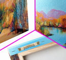 Coastal Landscape Art, Framed Canvas Print, Extra Wide Art, Lake Tahoe Art, Living Room Art, Panoramic Painting, Rustic Decor, Above Sofa Art