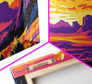 Southwest Sunset, Joshua tree art, desert landscape, southwest wall art, pink orange wall art, bold colors, framed canvas print