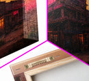 Abandoned wild west saloon at sunset canvas print, travel photography art, outrun sunset ready to hang wall art