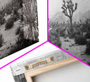 Desolate Desert with Joshua Trees, Framed Canvas Print for Living Room Decor, Ideal for Bedroom Wall Art, Rustic Western Scene