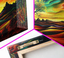 Van Gough Inspired Snowy Mountain Scenery, Striking Framed Canvas Print, Ideal for Living Room Art, Rustic Bedroom Decor Nature Wall Art