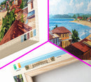 Bouake, Ivory Coast Panoramic Travel Poster Canvas Print, Bouake, Ivory Coast Painting, Ivory Coast Art, Bouake Panoramic Travel Art, Travel Painting