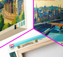 Bradford, England Panoramic Travel Poster Canvas Print, Bradford, England Painting, England Art, Bradford Travel Art, Guest Room Painting