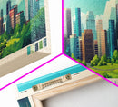 Brazzaville, Republic of the Congo Panoramic Travel Poster Canvas Print, Brazzaville, Republic of the Congo Painting, Republic of the Congo Art, Brazzaville Travel Art, Living Room Painting