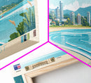 Central Coast, Australia Panoramic Travel Poster Canvas Print, Central Coast, Australia Painting, Australia Art, Central Coast Panoramic Travel Art, Travel Painting