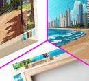 Panoramic Travel Poster Fortaleza, Brazil Canvas Print, Fortaleza, Brazil Painting, Brazil Art, Fortaleza Travel Art, Guest Room Painting