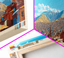 Oruro, Bolivia Panoramic Travel Poster Canvas Print, Oruro, Bolivia Painting, Bolivia Art, Oruro Panoramic Travel Art, Travel Painting
