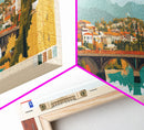 Puente Alto, Chile Panoramic Travel Poster Canvas Print, Puente Alto, Chile Painting, Chile Art, Puente Alto Travel Art, Guest Room Painting