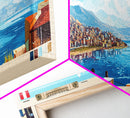 Panoramic Travel Poster Puno, Peru Canvas Print, Puno, Peru Painting, Peru Art, Puno Travel Art, Guest Room Painting