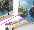 Albury–Wodonga, Australia Panoramic Canvas Print, Albury–Wodonga, Australia Painting, Australia Art, Albury–Wodonga Travel Poster, Travel Art, Housewarming Gift