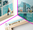 Busan, South Korea Panoramic Canvas Print, Busan, South Korea Painting, South Korea Art, Busan Travel Poster, Travel Art, Guest Room Painting
