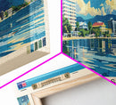 Cairns, Australia Panoramic Canvas Print, Cairns, Australia Painting, Australia Art, Cairns Travel Poster, Travel Art, Living Room Painting