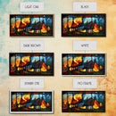 Stained Glass Cottage On Fire, Canvas print, negative art, house on fire depicted in stain glass, cool wall art