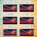 Cyberpunk lake art, city canvas, video game concept art, living room wall art, dystopian art, outrun city at sunset, man cave canvas print