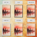 Beautiful Red Lake Sunset 3 Piece Framed Canvas Print Set, Above Sofa Art, Living Room Decor, Beautiful Wall Art, Watercolor Painting