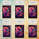 Beautiful Retro-Wave Humming Bird, framed canvas print, Colorful farmhouse wall art