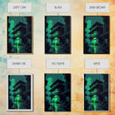 Cyberpunk Dystopian Emerald Green Town City Background Fine Art Print, Wall Decor, Wall Poster, Wall Art Print