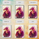 Magenta Purple Watercolor Dragon Fantasy Fine Art Print, Wall Decor, Wall Poster, Wall Art Print
