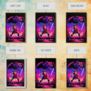 Tabletop RPG art, vaporwave neon aesthetic, Barbarian art, framed canvas print