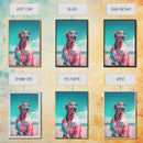 Chihuahua In Pink Shirt Sunglasses Wall Print, Beach Art, Dog Print, Dog Portrait, Framed Wall Art, Framed Canvas, Wall Print, Wall Canvas