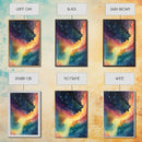 The Rainbow Nebula, Deep Space Art, Framed Canvas Print, Watercolor Painting of Space