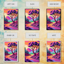 Surrealist Pop Art, Pink Fantasy Landscape Art, Framed Canvas Print