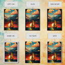 Art Deco Wall Art, Sailboat and Sunset Framed Canvas Print, Art Deco / MCM Wall Art, Stained Glass Reflections