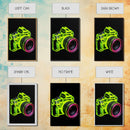 Neon Green Camera Wall Art, Neon Wall Decor, Photography Art,  Minimalist Print, Wall Decor, Canvas Print, Wall Art, Framed Canvas