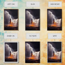 Lightning striking a burning lighthouse, canvas print, oil painting style, dark and gloomy wall art