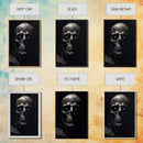 Human Skull Decor, Charcoal Drawing, Gothic Decor, Canvas Print, Wall Art, Vertical Art, Gift For Coworker, Home Office Art, Weird Art Print