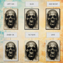Charcoal Drawing, Gothic Art Print, Human Skull Decor, Canvas Print, Wall Art, Vertical Art, Entryway Prints, Wall Hanging, Birthday Gift
