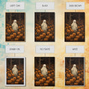 Fall Omens - Spooky Ghost In A Pumpkin Patch, Halloween Decor, Fall Art, Framed Canvas Print, Spooky Halloween Decor