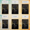 Admiral Meow Reporting For Duty, Victorian Cat Portrait Art, Framed Canvas Print, Gothic Dark Academia Wall Art