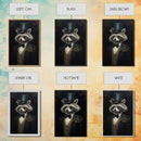 Distinguished Dapper Gentleman Raccoon, Funny Animal Prints, Humorous Art, Framed Canvas, Wall Art, Canvas Print, Funny Halloween Decor