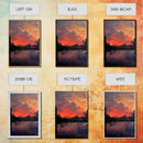 Forest Sunset Wall Decor, Oil Painting Style, 3 Piece Wall Art, Ready To Hang Canvas Print, Cool Unique Living Room Wall Art Decor