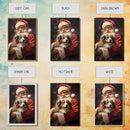 Santa Claus And His Australian Shepherd, Christmas Wall Art, Dog Gift, Christmas Dog, Winter Wall Art, Santa Decor, Santa Art Print