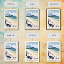 Tamarin Beach, Mauritius Watercolor Beach Print, Vacation Gift, Mauritius Wall Art, Framed Canvas Print, Framed Beach Painting
