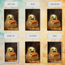 CHOMP! Cute Lil Ghost Eatin' a Dog, The Hot Dog Ghost, Haunted Hot Dog Thief, Framed Canvas Print, Halloween Art