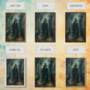 Ghostly Figure in Victorian Attire - Eerie Night Stalker Gothic Art Framed Canvas Print, Halloween Haunted House Decor