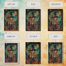 Summer Witch and Her Slice Of Pizza, Framed Canvas Print, Cute / Funny Halloween Art
