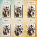 Majestic Horse Portrait in Sepia - Framed Canvas Print, Rustic Living Room Art, Western Bedroom Decor, Equestrian Art, Wall Art