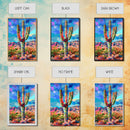 Majestic Saguaro Cactus in Colorful Desert Landscape - Framed Canvas Print, Vibrant Southwest Decor, Living Room Art, Cactus Wall Art