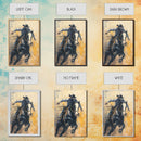 Action-Packed Cowboy on Horseback - Framed Canvas Print, Western Wall Art, Rustic Decor, Living Room and Bedroom Art Print
