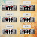 Red And Black Umbrellas, Women Walking On Street, City Art, Wall Decor, Large Urban Canvas Art Print, Panoramic, Wall Art, Canvas Print