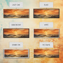 Framed Wall Art Print Set Sunset Horizon on Beach Shore Nature Ocean Oil Painting Nautical Scenic Colorful Multicolor Ultra